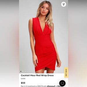 Lulu’s Medium Cocktail Hour Red Wrap Dress